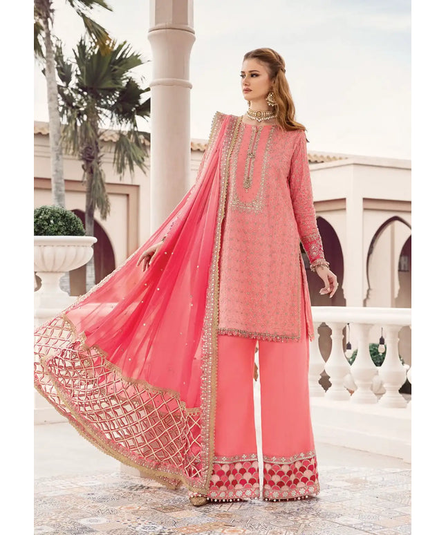 Maria B | Sateen Embroidered Suit