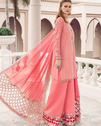 Maria B | Sateen Embroidered Suit