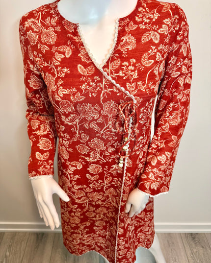 Khaadi Ruby Floral Printed Khaddar Shirt with Dupatta