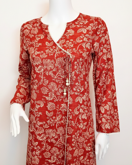 Khaadi Ruby Floral Printed Khaddar Shirt with Dupatta
