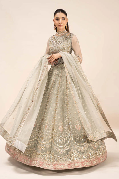 Maria B | Ice Blue Organza Hand Embellished Lehenga