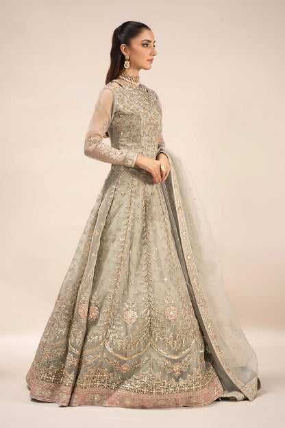 Maria B | Ice Blue Organza Hand Embellished Lehenga