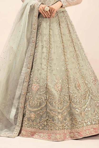 Maria B | Ice Blue Organza Hand Embellished Lehenga