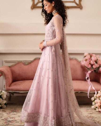 Helena | Lilac Chiffon Embroidered Lehenga