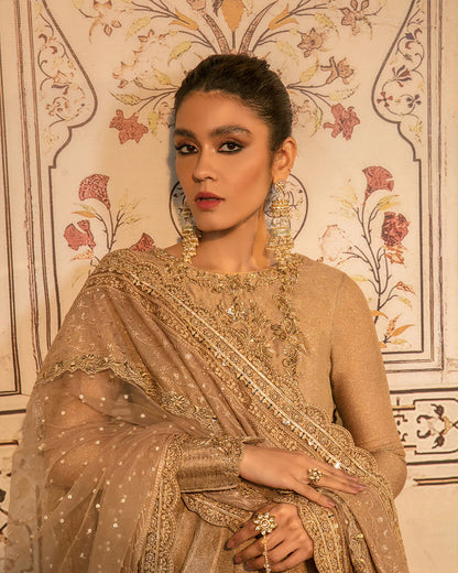 Faiza Saqlain | Embellished Zari Net Pishawas Churidar Dress