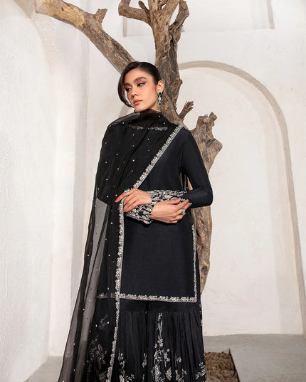 Faiza Saqlain | Embellished Korean Raw Silk Gharara