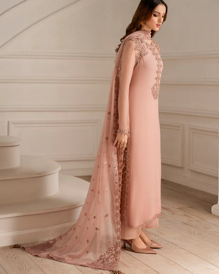 Mariam | Soft Pink Embroidered Chiffon Suit