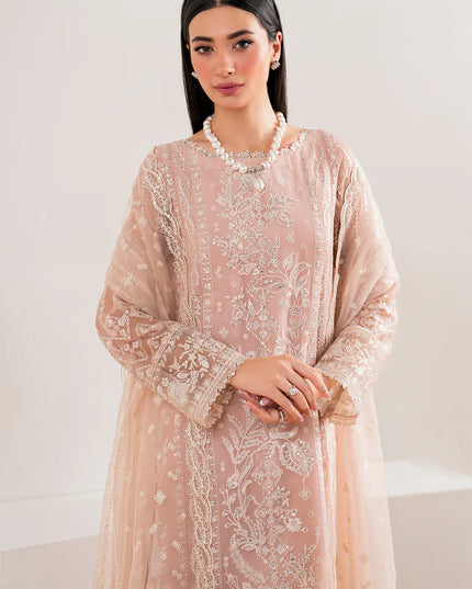 Baroque | Pink Chiffon Embroidered Suit