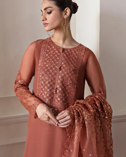 BAROQUE | Embroidered Chiffon Suit