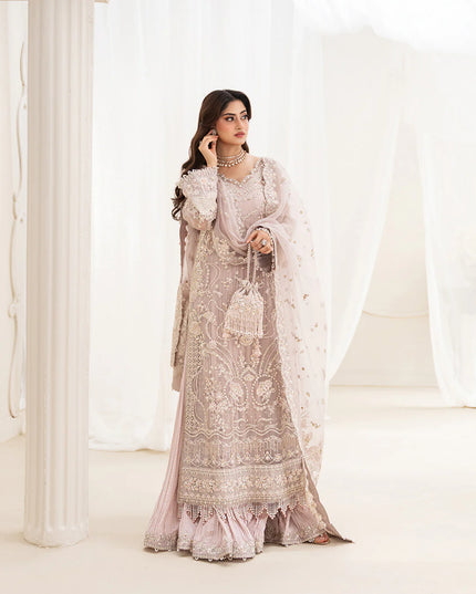 Faiza Saqlain | Dusty Rose Embellished and Embroidered Pishwas