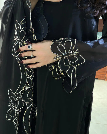 Parwaaz | Black Silk Embellished with Hand Embroidered Suit