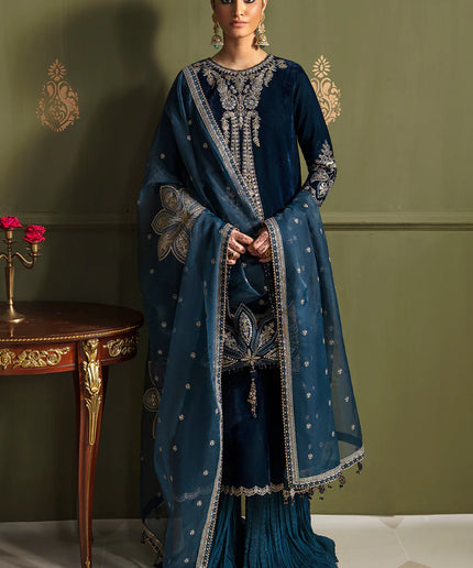 BAROQUE | Embroidered Velvet Sharara