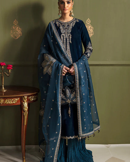BAROQUE | Embroidered Velvet Sharara