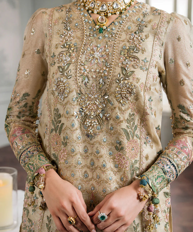 BAROQUE | Nude Embroidered Handwork Zari Gharara