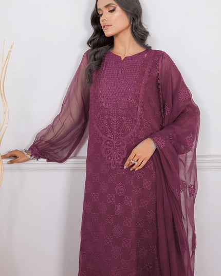 Women's Embroidered Chiffon Dress