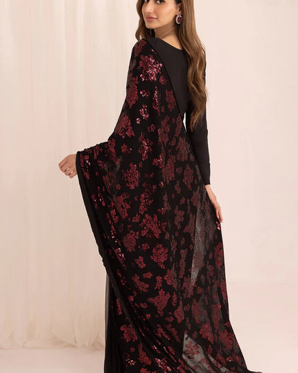 Mahi | Festive Wear Embroidered Black Saree