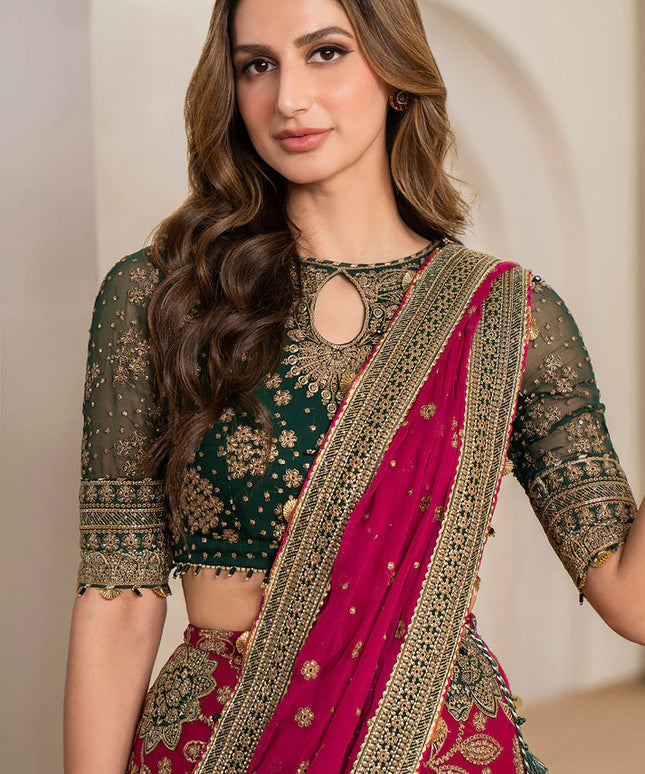 Neesa | Festive Wear Embroidered Chiffon Lehenga