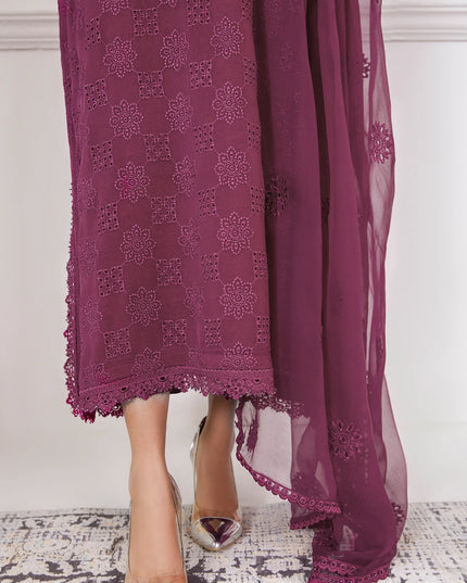 Women's Embroidered Chiffon Dress