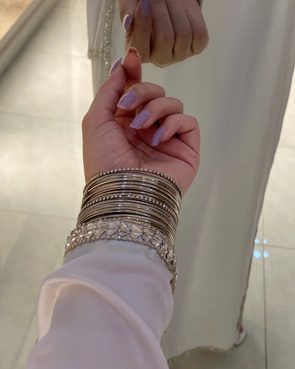 Hoor | White Korean Silk Embellished Suit