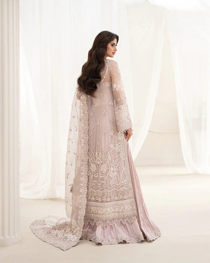 Faiza Saqlain | Dusty Rose Embellished and Embroidered Pishwas