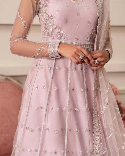 Helena | Lilac Chiffon Embroidered Lehenga