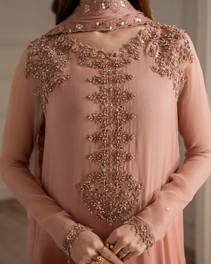 Mariam | Soft Pink Embroidered Chiffon Suit