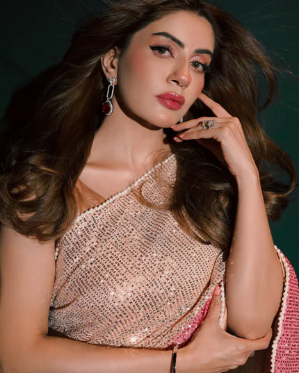 Samira | Beige Silk Embellished Saree