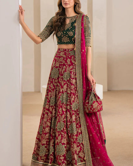 Neesa | Festive Wear Embroidered Chiffon Lehenga