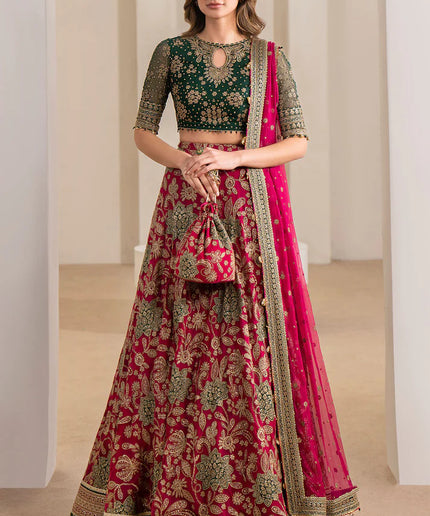Neesa | Festive Wear Embroidered Chiffon Lehenga