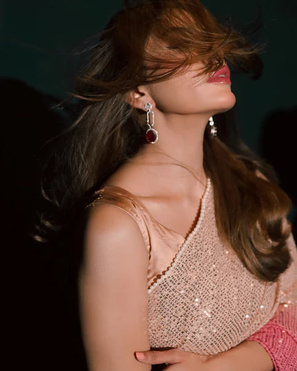 Samira | Beige Silk Embellished Saree