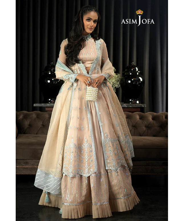 Asim Jofa | Naz Embroidered Embellished Jacket Dress