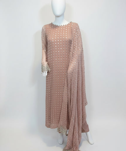 Blush Pink Chikankari Style 2 Piece Suit with Matching Dupatta