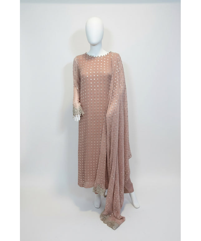Blush Pink Chikankari Style 2 Piece Suit with Matching Dupatta