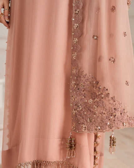 Mariam | Soft Pink Embroidered Chiffon Suit