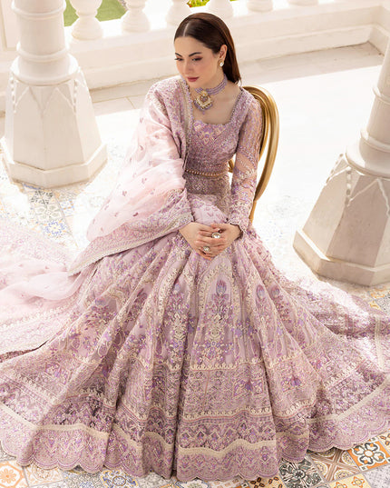 Faiza Saqlain | Lilac Net Embroidered Embellished Lehenga Choli