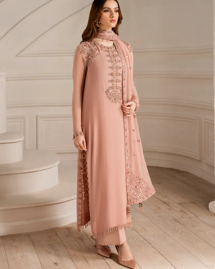 Mariam | Soft Pink Embroidered Chiffon Suit