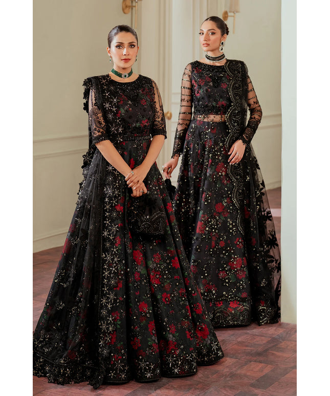 Baroque | Black Net Embroidered Embellished Lehenga