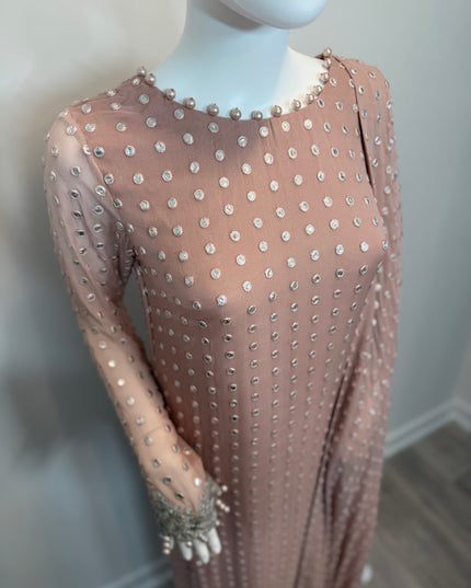 Blush Pink Chikankari Style 2 Piece Suit with Matching Dupatta