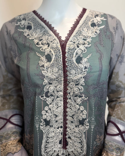 Sage Mist Embroidered Lawn Kurta