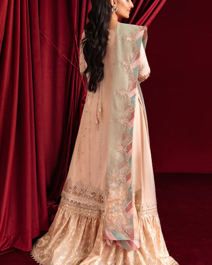 Qalamkar | Gotta Embroidered Lace Gharara