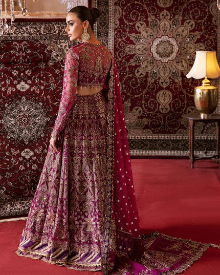 Hayat | Wedding Wear Net Embroidered Lehenga