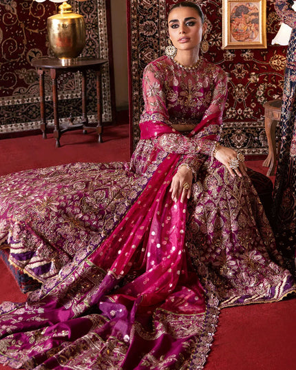 Hayat | Wedding Wear Net Embroidered Lehenga