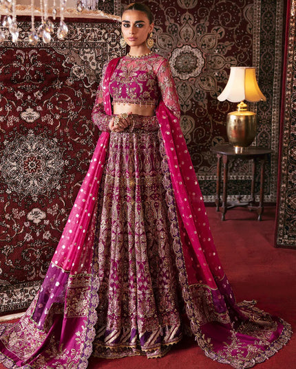Hayat | Wedding Wear Net Embroidered Lehenga