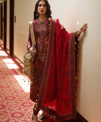 Hussain Rehar | Luxury Silk Embroidered Churidar