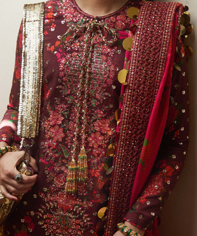 Hussain Rehar | Luxury Silk Embroidered Churidar