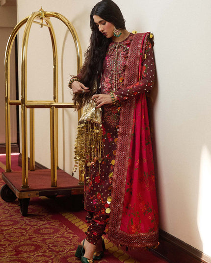 Hussain Rehar | Luxury Silk Embroidered Churidar