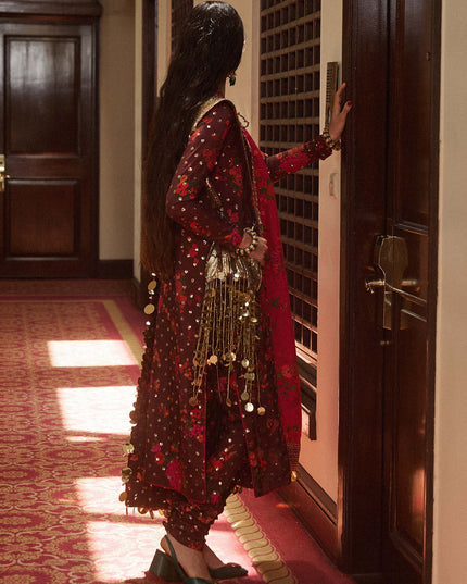 Hussain Rehar | Luxury Silk Embroidered Churidar