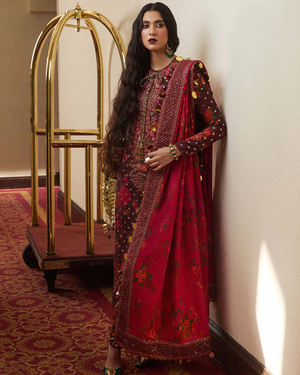 Hussain Rehar | Luxury Silk Embroidered Churidar