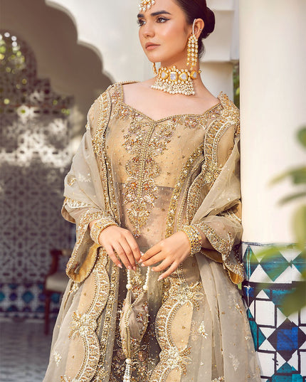 Ada | Dusty Green Organza Embellished Sharara