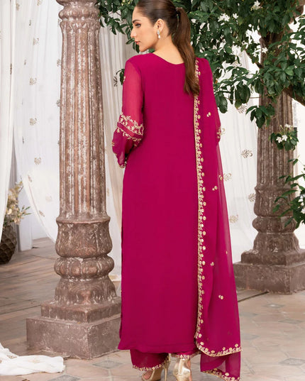 EREM | Pink Chiffon Embroidered Suit